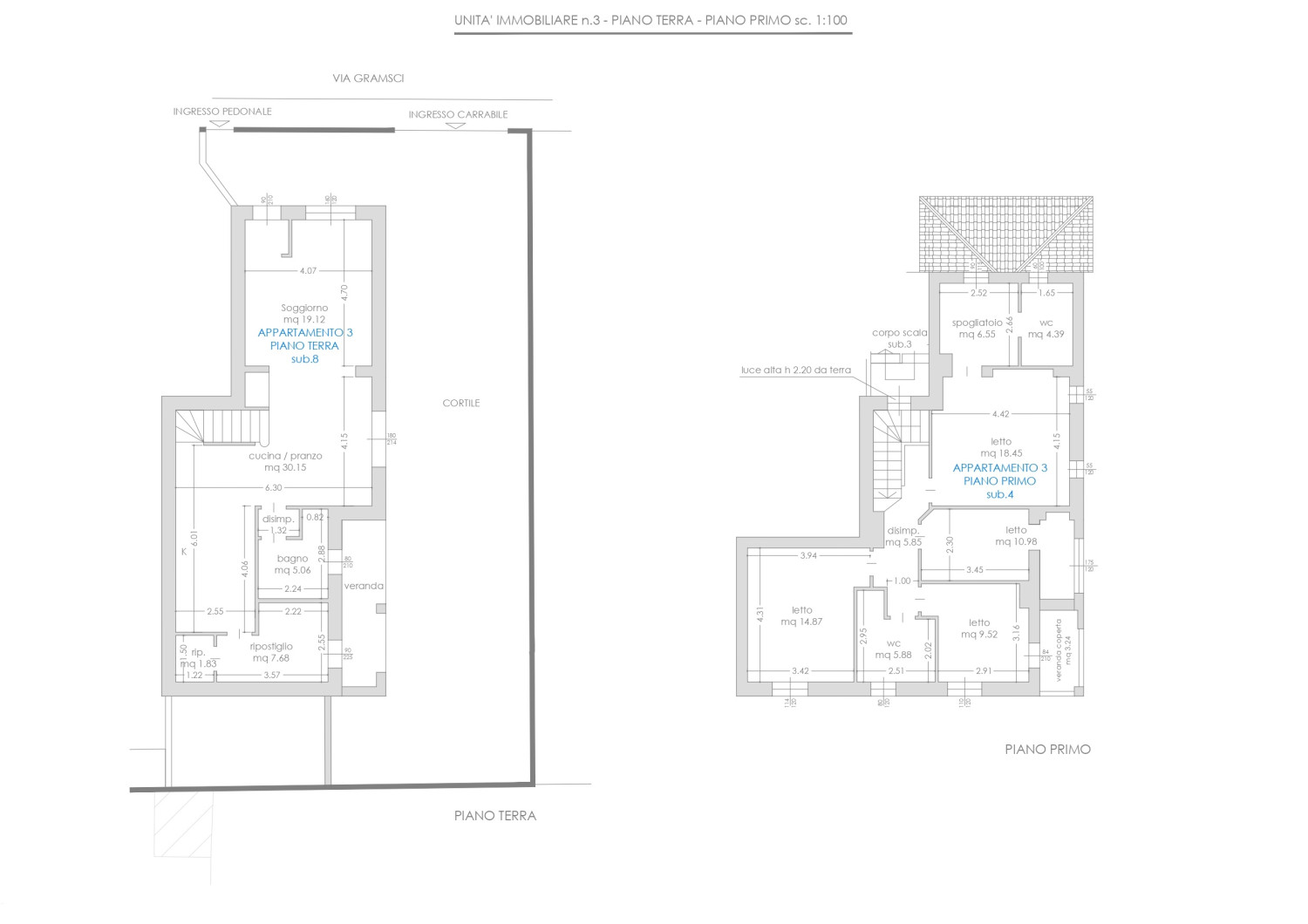 Two-storey semi-detached house with garden
