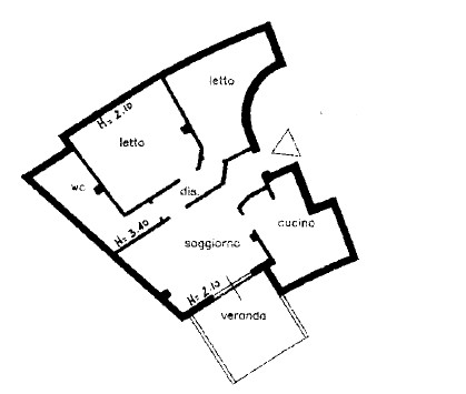 Large apartment on the top floor in Tempio Pausania with a panoramic view