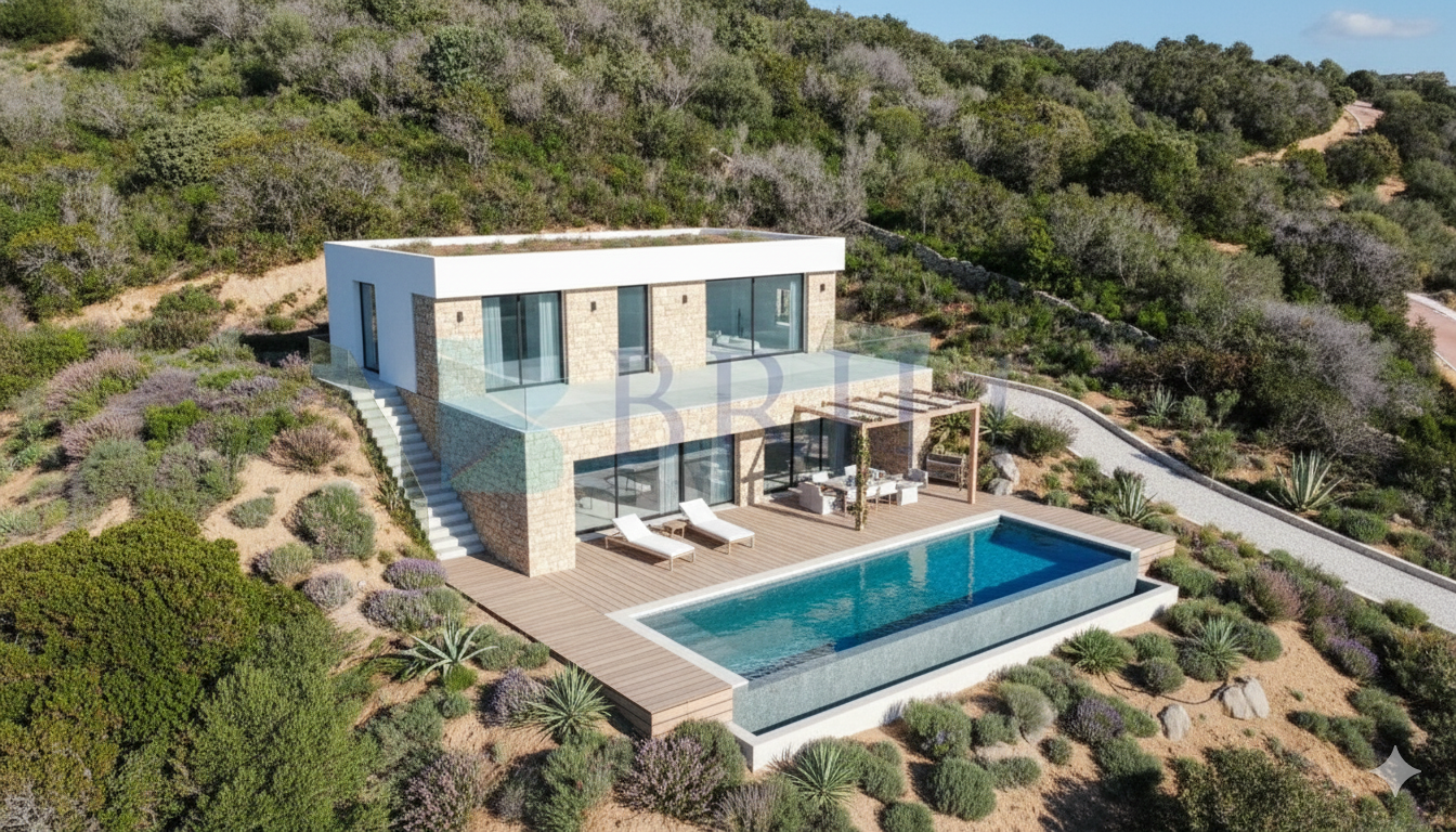 Villa al rustico con un ettaro vicino ad Olbia