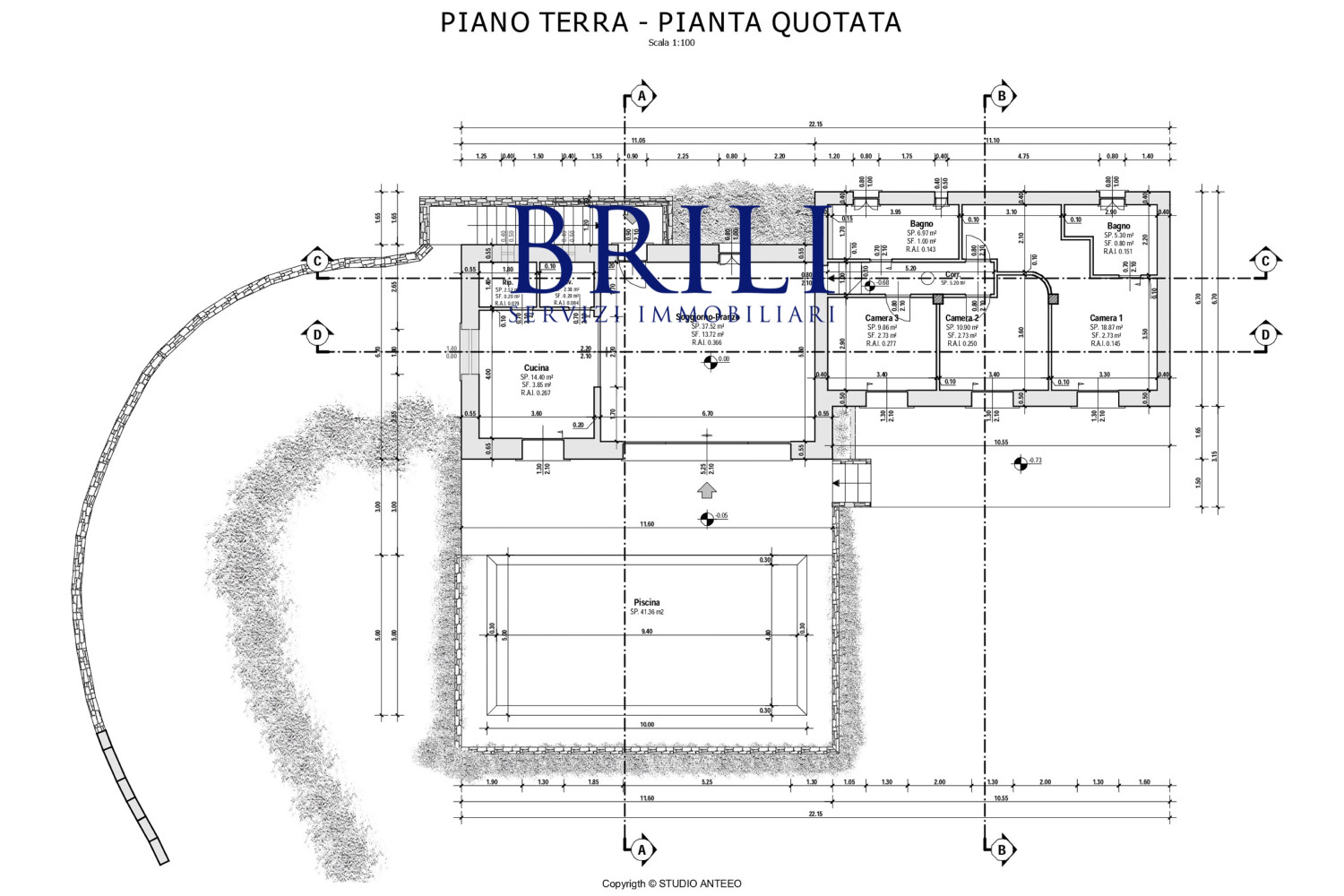 Panoramic agricultural land with approved plans for a country house and swimming pool