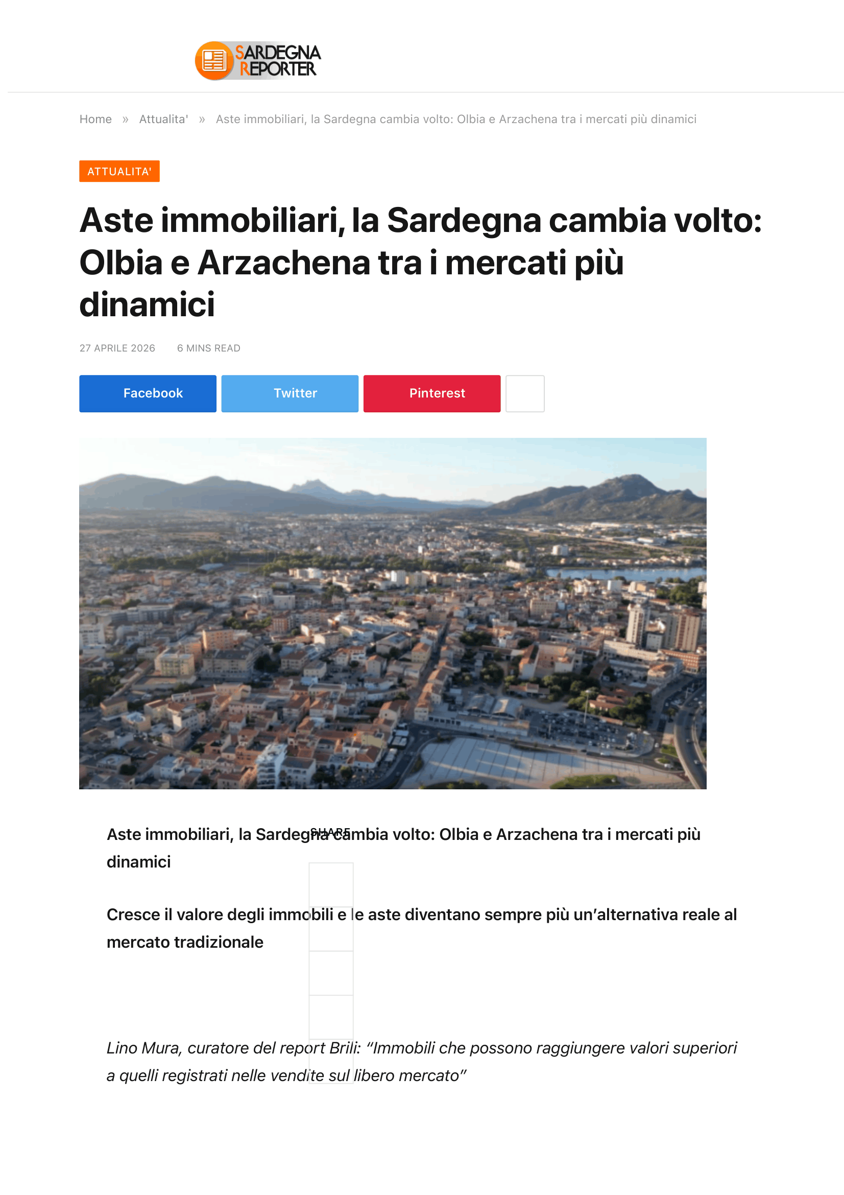 Il mercato delle aste immobiliari in Sardegna cambia prospettiva. Sardegna Reporter