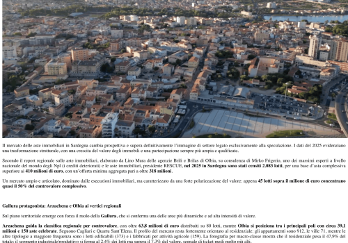 Le aste immobiliari ridisegnano il panorama del real estate sardo: Arzachena e Olbia si confermano i poli più dinamici.  Radio Sintony